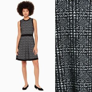 Kate Spade New York Houndstooth Mod Sweater Dress - Black/White S